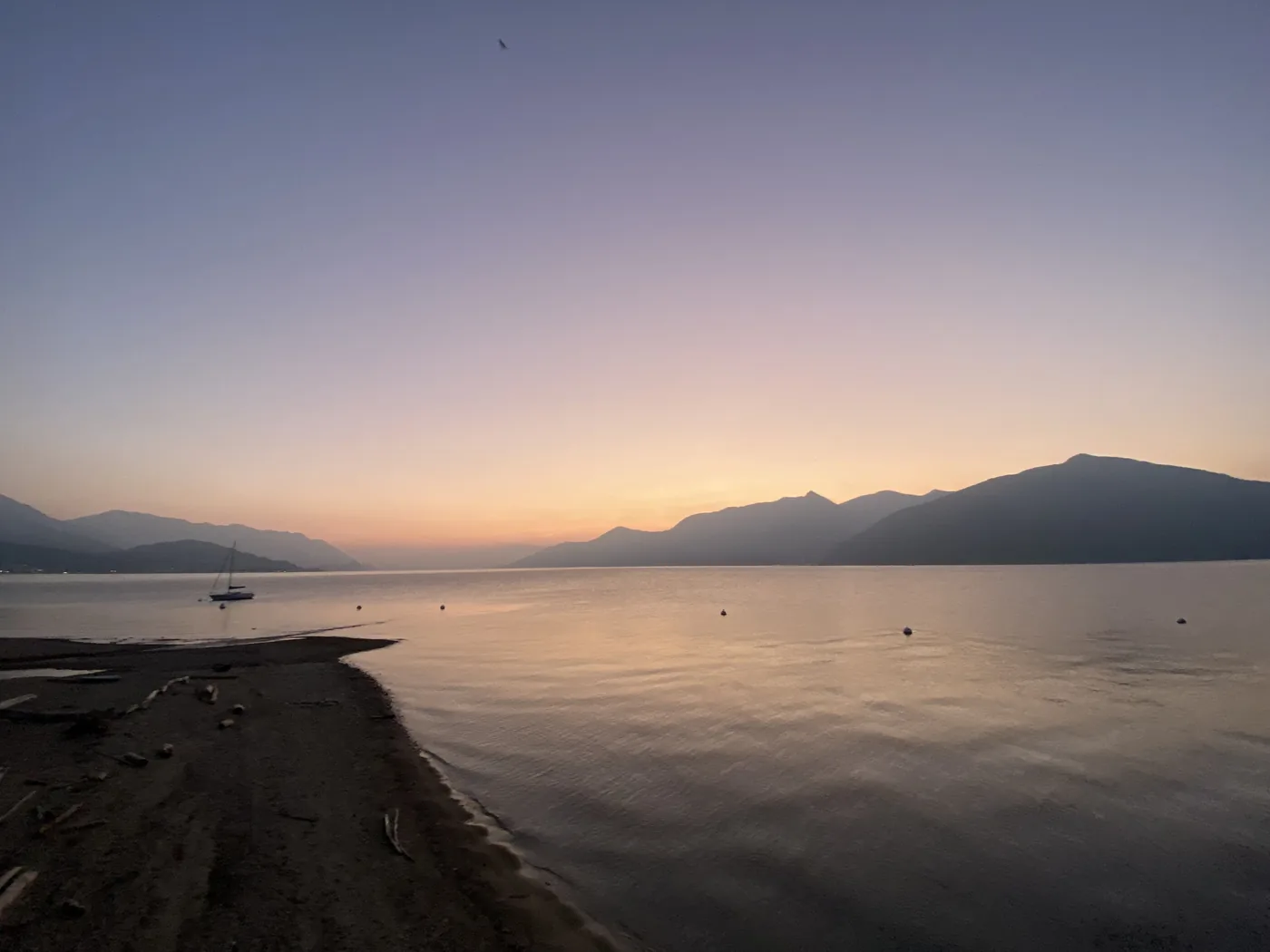 Sonnenuntergang Ufer Lago Maggiore Colmegna